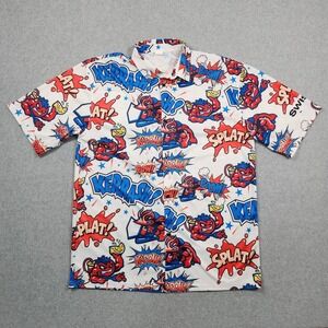 Jacksonville Jumbo Shrimp Shirt Adult XL Destroyer Rocks Comic Print Button Up